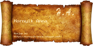 Hornyik Anna névjegykártya