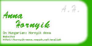 anna hornyik business card